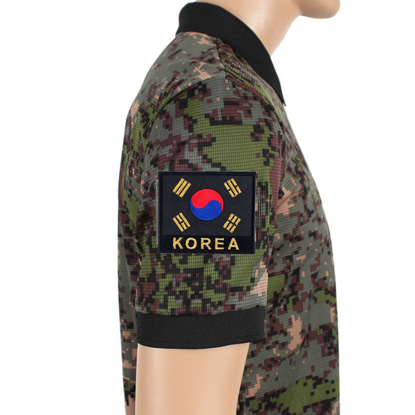 태극기약장 KOREA 검정금사 (벨크로) 군인 군용 약장
