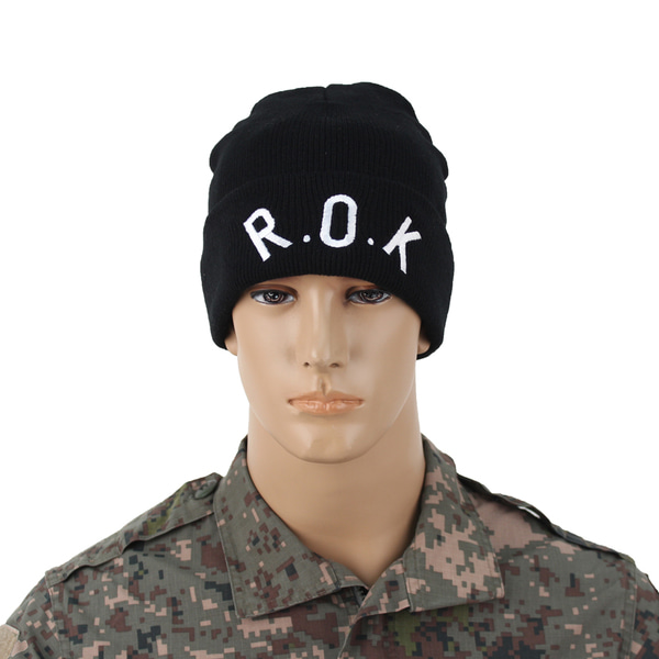 ROK 검정 비니 대 군인 군용 모자 동계작전모