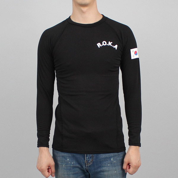 기능성 ROKA 발열 스판 로카티 검정 군인 군용 긴팔티셔츠
