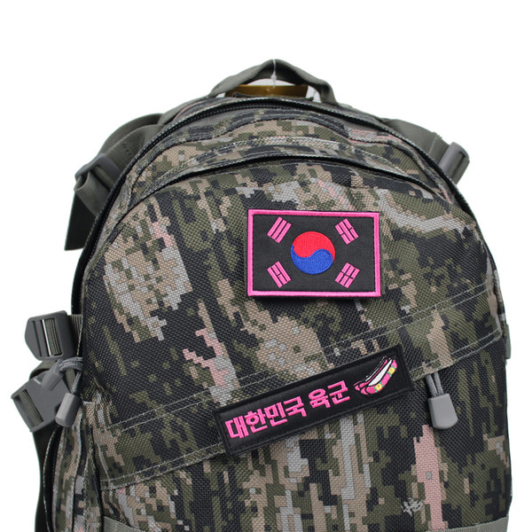 대한민국육군 꽃신자수 명찰 검정핑크 (벨크로) 군인 군용 패치 약장 와펜