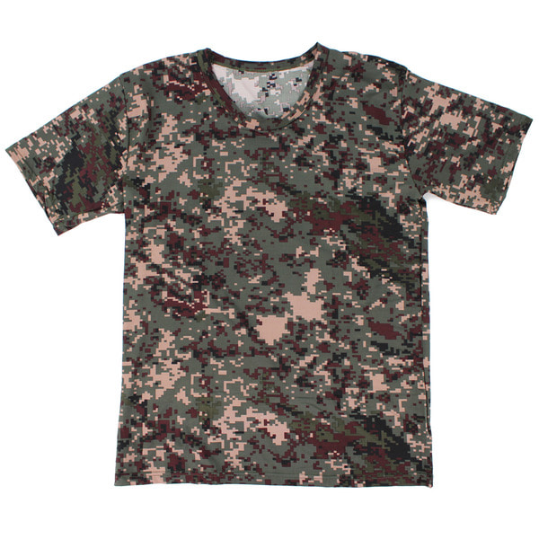 기능성 라운드웨어 반팔티 디지털 군인 군용 티셔츠