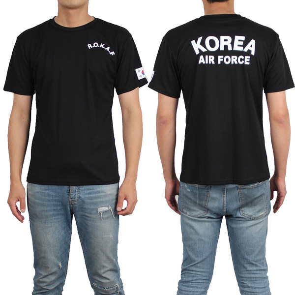 쿨드라이 공군 ROKAF 로카반팔티 검정 로카티 군인 군용 티셔츠