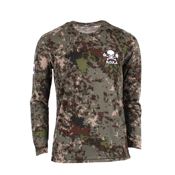 쿨론 백골 ROKA 로카긴팔티 디지털 로카티 / 군인 군용 군대 티셔츠