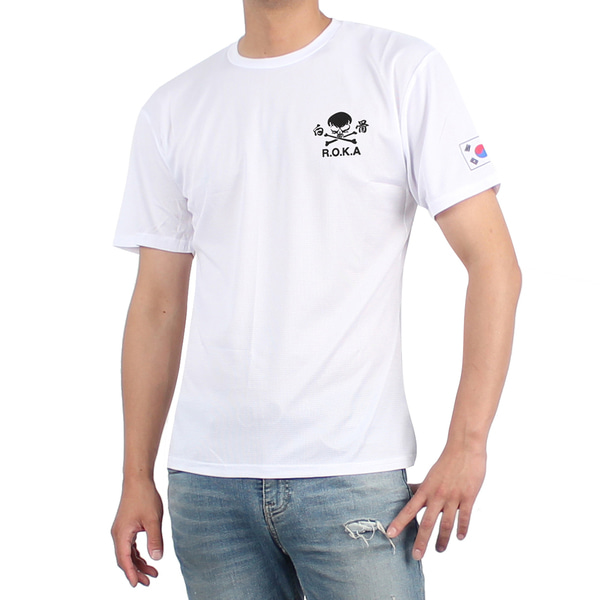 쿨드라이 백골 ROKA 로카티 반팔티 흰색 / 군인 군용 티셔츠