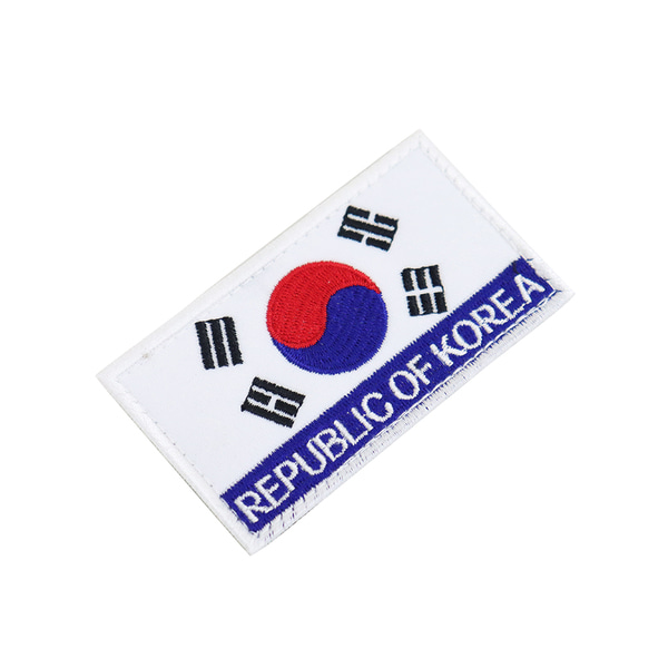 태극기약장 REPUBLIC OF KOREA 컬러 흰색 군인 패치