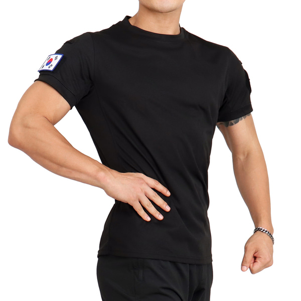 밀리터리 택티컬 티셔츠 검정 반팔티 군인 군용티