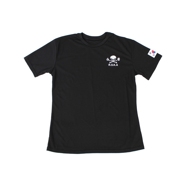 쿨드라이 백골 ROKA 로카반팔티 검정 로카티   군인 군용 티셔츠