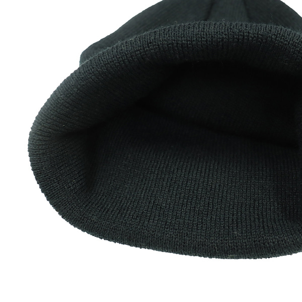 베이직 니트 비니 검정 자수 에어본 겨울 방한 모자 군인 남녀공용