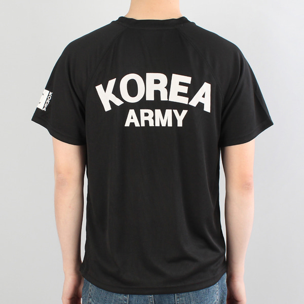 쿨론 3D 로카티 위장태극기 반팔 검정 ROKA 군인 군용 군대 티셔츠