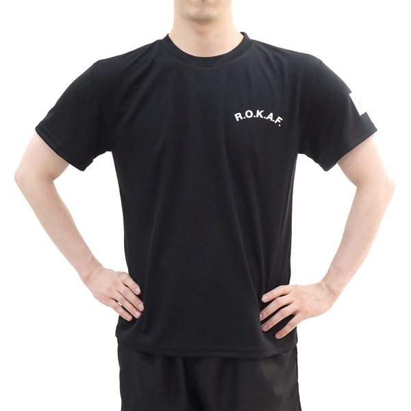 쿨론 공군 코리아아미 PX 로카티 ROKA 반팔 검정 군인 군대 티셔츠