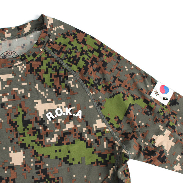 발열 로카래쉬가드 ROKA 긴팔 디지털   군인 군용 로카티셔츠