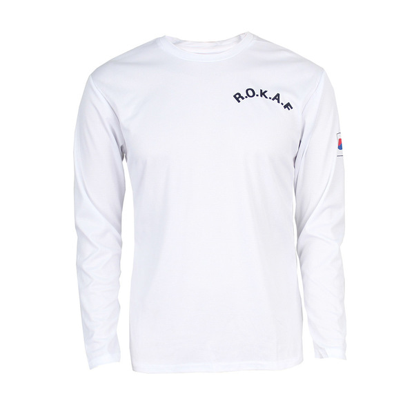 쿨드라이 ROKAF 공군 로카긴팔티 흰색 로카티   군인 군용 티셔츠