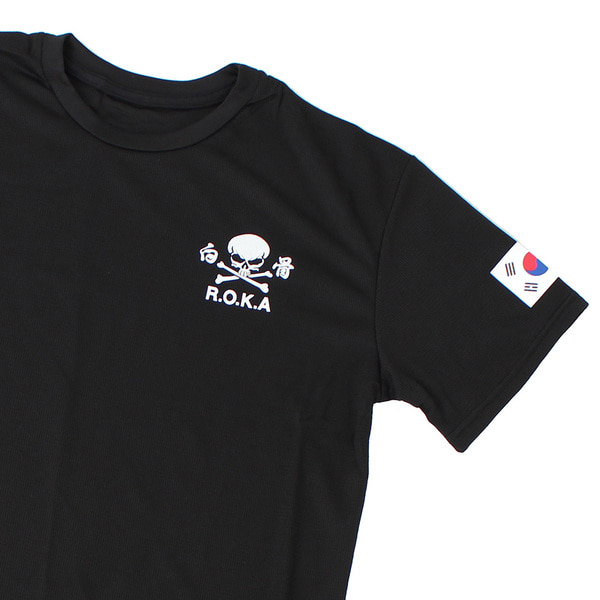 쿨드라이 백골 ROKA 로카반팔티 검정 로카티 군인 군용 티셔츠