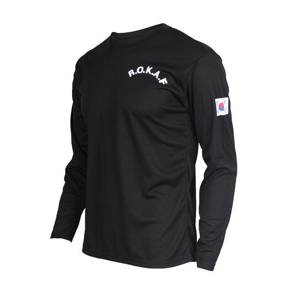 쿨드라이 ROKAF 공군 로카긴팔티 검정 로카티   군인 군용 티셔츠