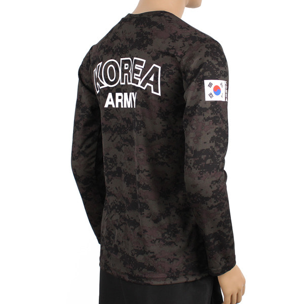 쿨론 백골 ROKA 로카긴팔티 검정디지털 로카티 군인 군용 군대 티셔츠