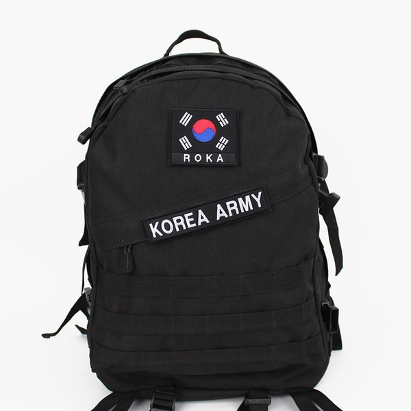 KOREA ARMY 육군 명찰 검정흰사 벨크로 패치