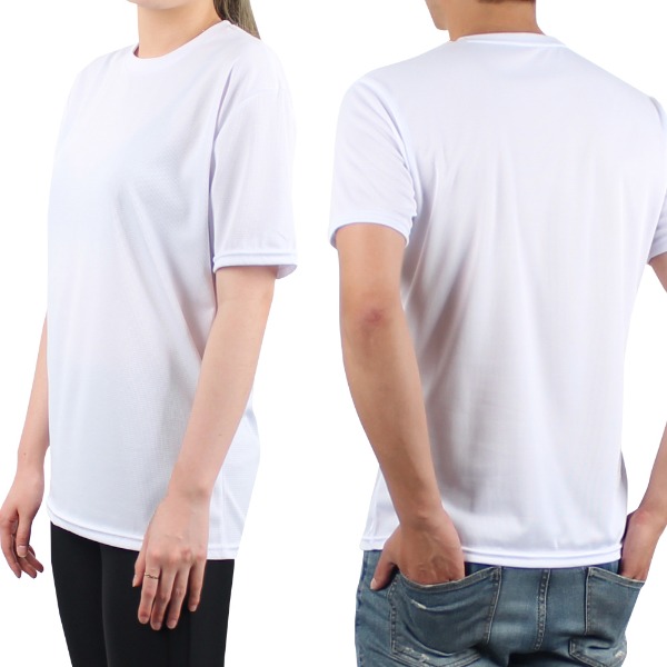 쿨드라이 무지 반팔티 흰색 기능성 라운드 여름 티셔츠
