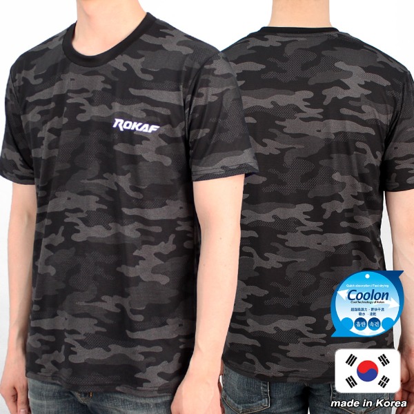 쿨론 ROKAF 로카프티 반팔 멀티캠 공군 기본형 군인 군용 군대 티셔츠