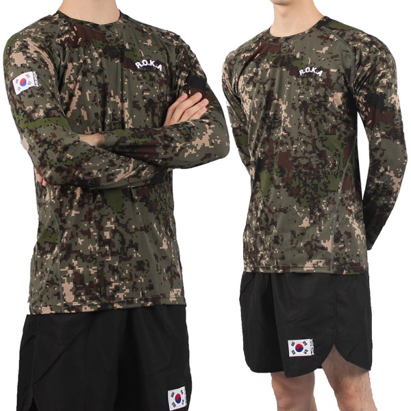 쿨론 ATB UV+ 실버 로카 래쉬가드 긴팔 디지털   군인 군용 티셔츠