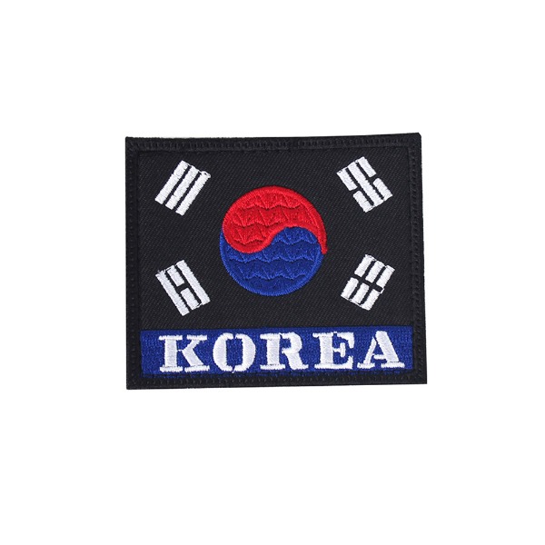태극기약장 KOREA 검정파랑 (벨크로) 군인 군용 패치