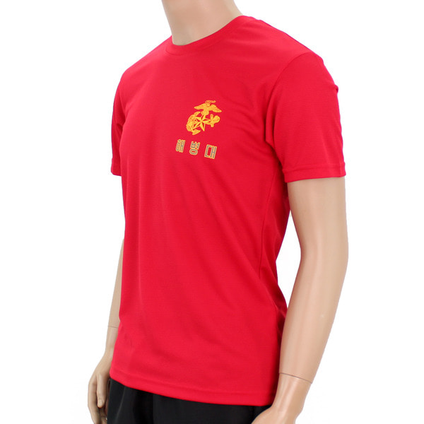 쿨론 해병대 신형 반팔티 빨강 군인 군용 군대 각개티 티셔츠